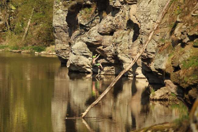 Lezení na skalách u Bechyně