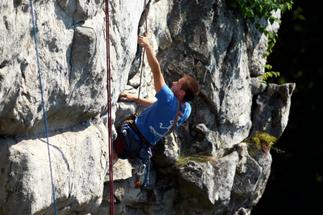 Lezení na Drátenické skále, Blatiny, Žďárské vrchy, Vysočina