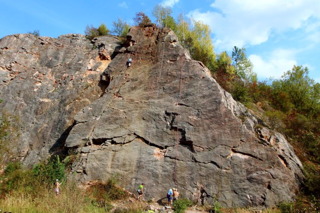 Solvayovy lomy, lezení na skalách, Svatý Jan pod Skalou