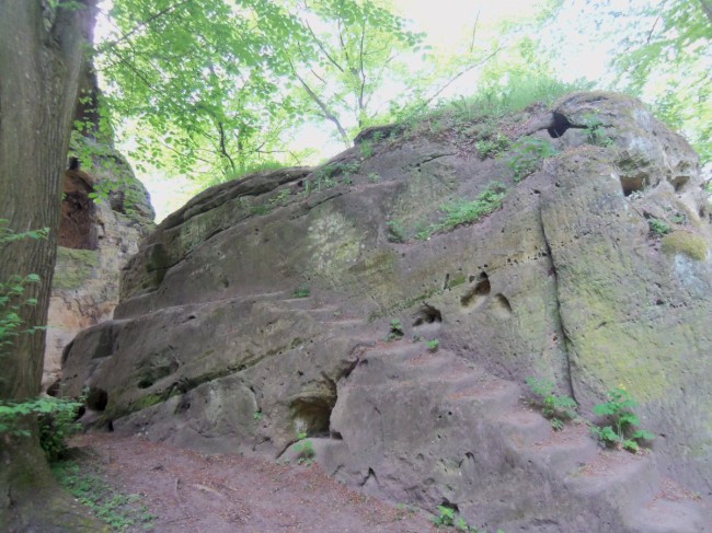 Zřícenina středověkého hradu Valečov, skalní město, Boseň, Český ráj