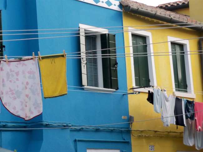 Výlet na ostrov Burano v Benátské laguně, Severní Itálie, Benátsko 