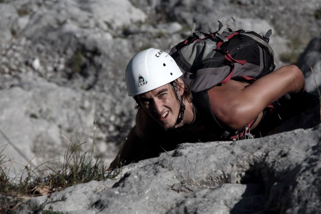 Lezení v lezecké oblasti Parete zebrata, Pietramurata, Jižní Tyrolsko, Itálie