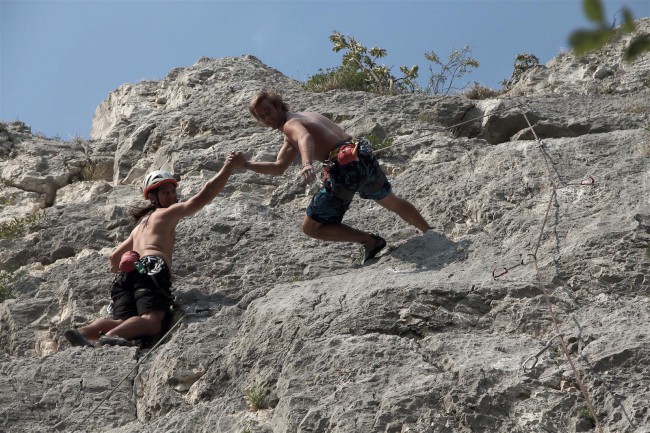 Lezení v lezecké oblasti Nago, Italie, Trentino, Jižní Tyrolsko