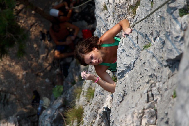 Lezení v lezecké oblasti Nago, Italie, Trentino, Jižní Tyrolsko