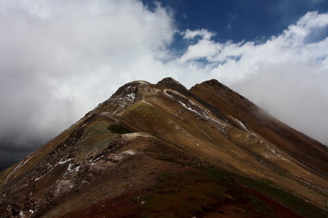 Výstup do sedla poutníků ze základního tábora Achik-Tash, Kyrgyzstán, Expedice Pik Lenina