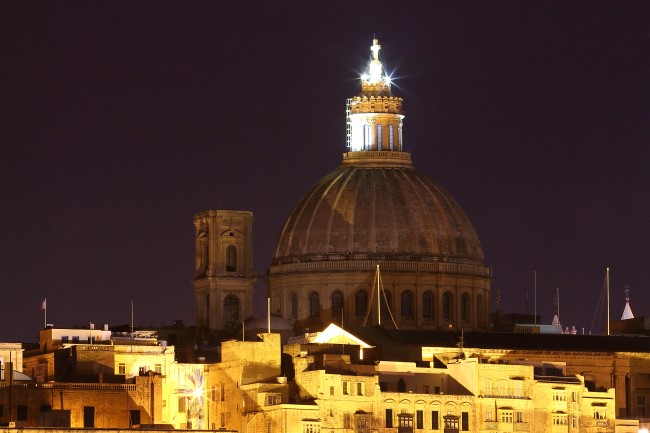 Noční focení Valleta, ostrov Malta