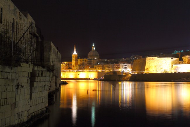 Noční focení Valleta, ostrov Malta