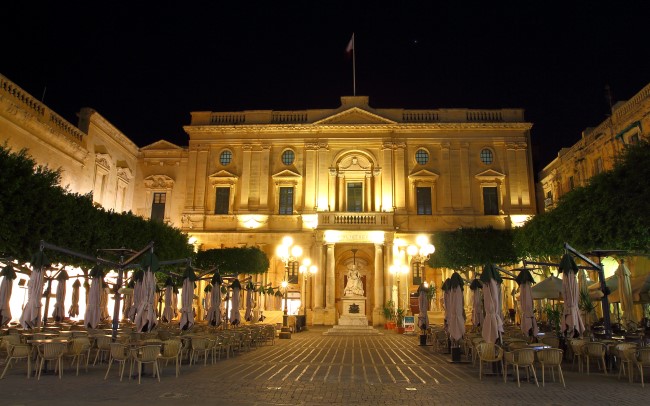 Noční focení Valleta, ostrov Malta