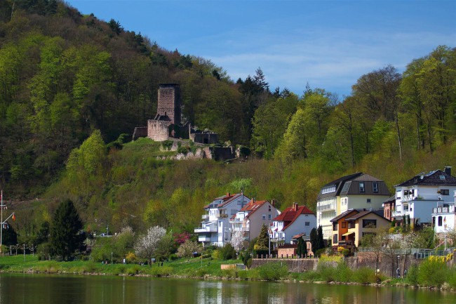 Nackersteinach a Dilsberg, Hesensko, Bádensko-Württembersko, Německo