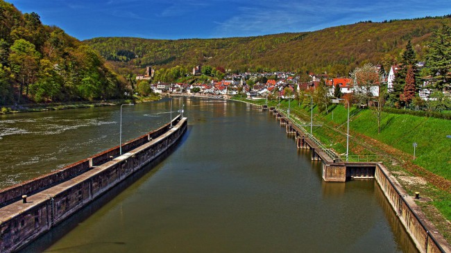 Nackersteinach a Dilsberg, Hesensko, Bádensko-Württembersko, Německo