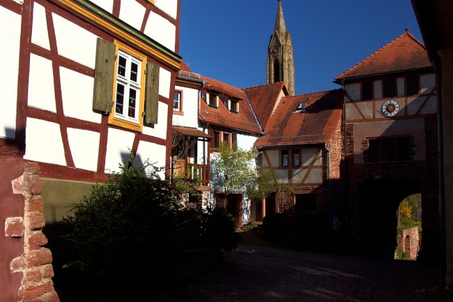 Nackersteinach a Dilsberg, Hesensko, Bádensko-Württembersko, Německo