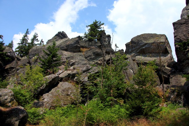 Lezení na skalách Kaitersberg, Bavorský les, Německo