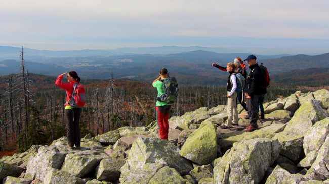Výstup na Luzný, Bavorský les, Šumava, Německo