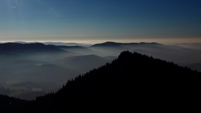 Výstup na horu Ostrý, Bavorský les, Německo
