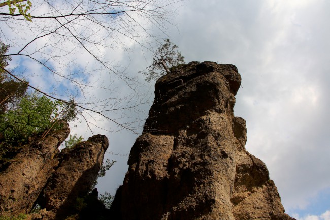Lezení na skalách Rote Wand, Ammerthaler Wand, Frankenjura, Německo