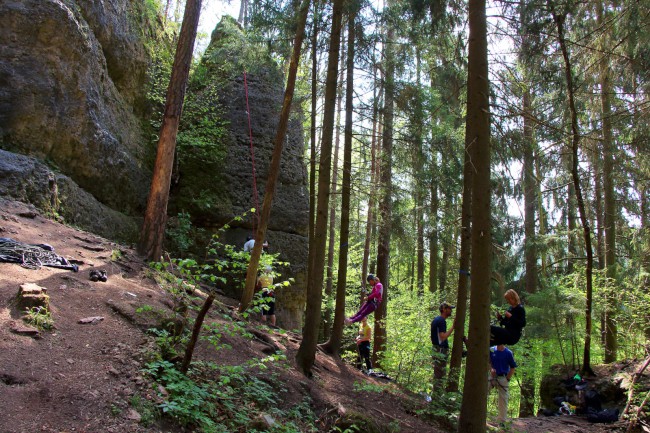 Lezení na skalách Alter Fritz, Frankenjura, Německo