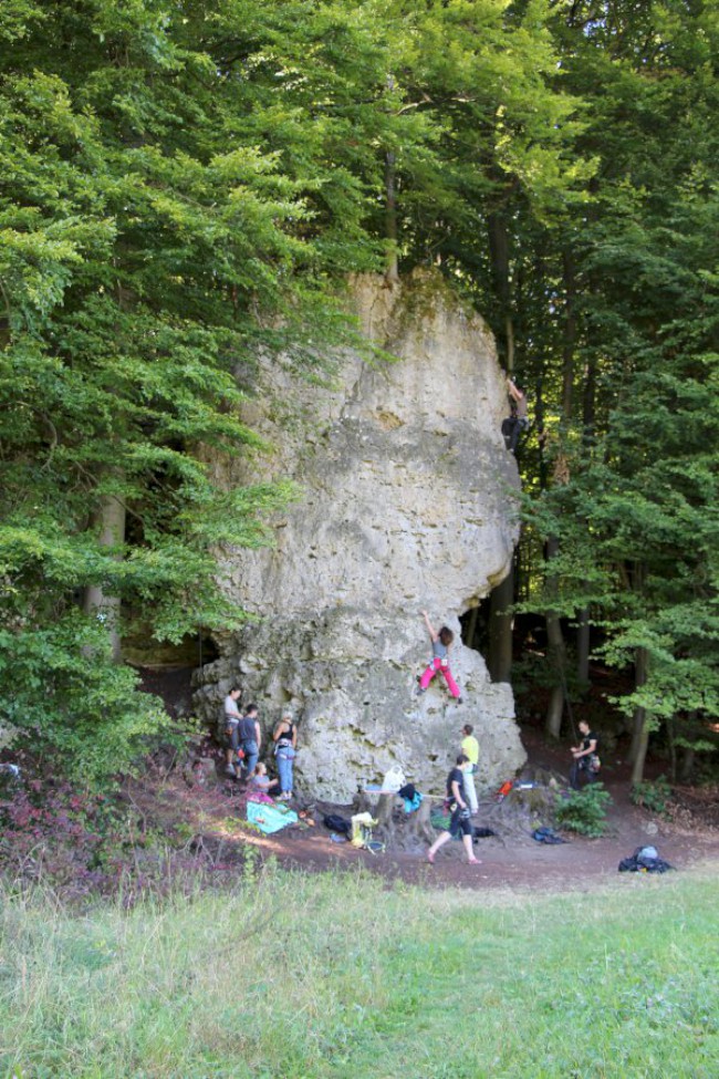 Betzenstein, lezení na skalách, Frankenjura, Německo