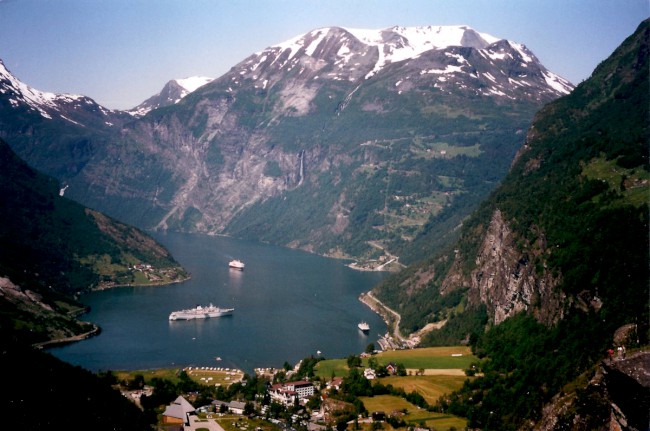 Geirangerfjord a hora Dalsnibba, Norsko