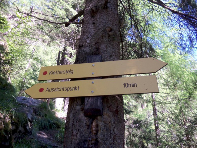 Klettersteig Lehner Wasserfall, Zajištěné cesty Längenfeld, Öetztálské Alpy, Tyrolsko, Rakousko