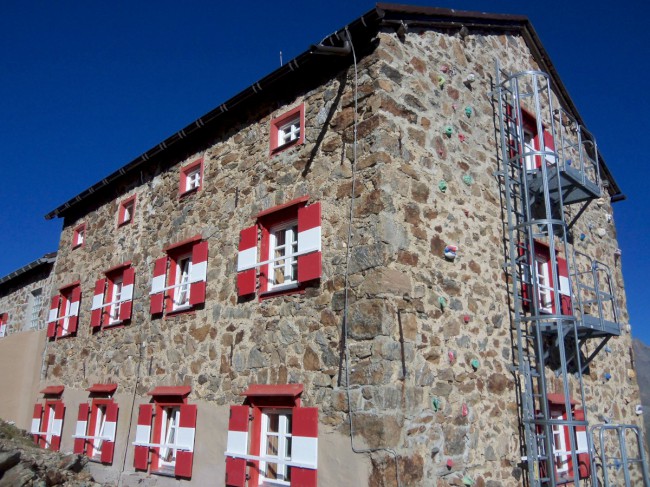 Breslauer hütte, Vratislavská chata, Wildspitze, Öetztálské Alpy, Tyrolsko, Rakousko