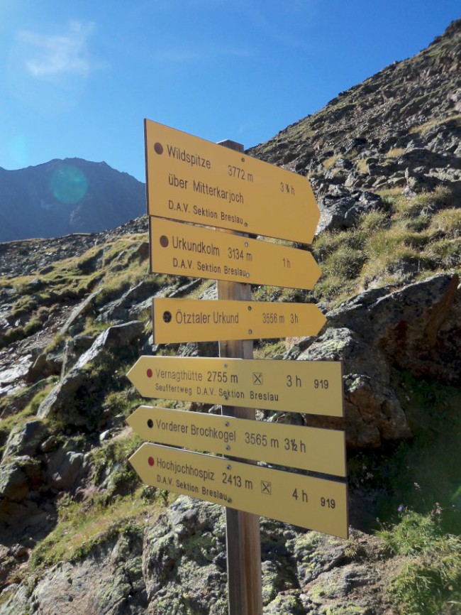 Breslauer hütte, Vratislavská chata, Wildspitze, Öetztálské Alpy, Tyrolsko, Rakousko