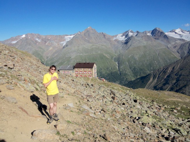 Breslauer hütte, Vratislavská chata, Wildspitze, Öetztálské Alpy, Tyrolsko, Rakousko