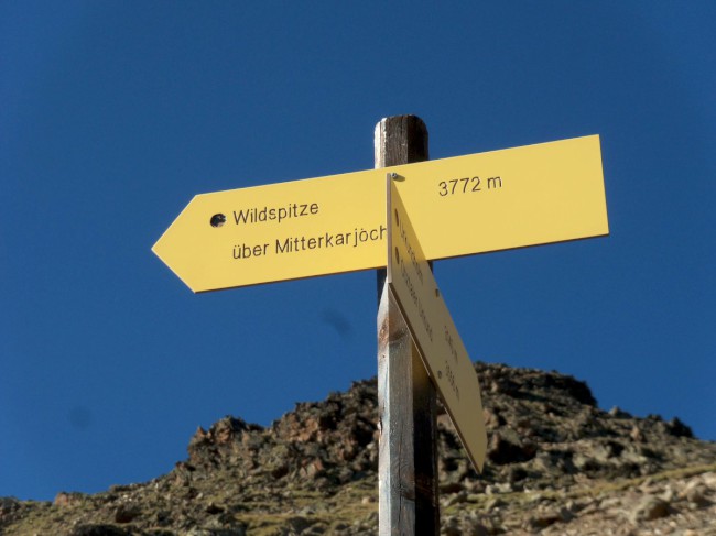 Breslauer hütte, Vratislavská chata, Wildspitze, Öetztálské Alpy, Tyrolsko, Rakousko