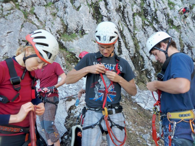 Seewand klettersteig, spodní část, Rakousko, Solná komora, Dachstein, Alpy