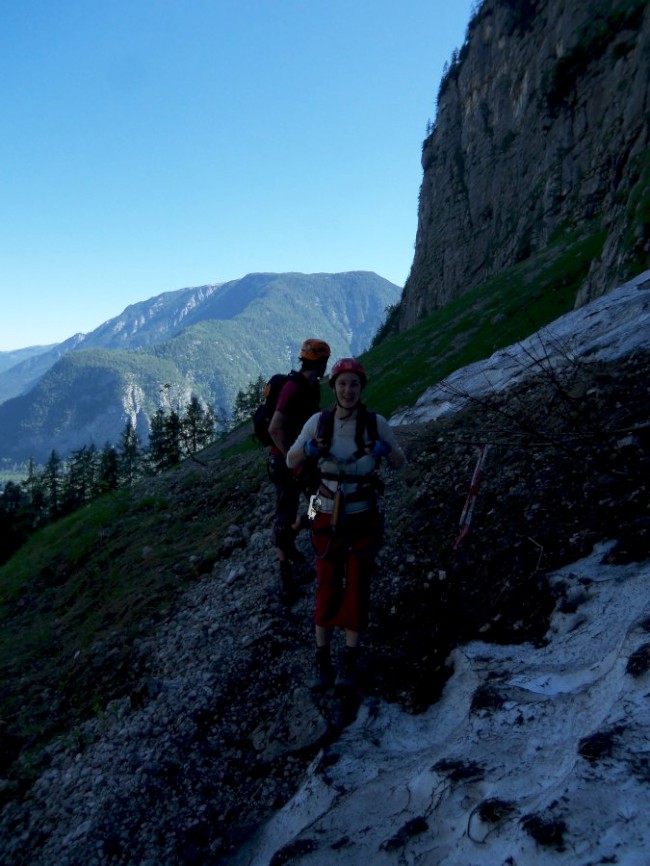 Seewand klettersteig, spodní část, Rakousko, Solná komora, Dachstein, Alpy