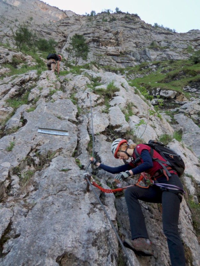 Seewand klettersteig, spodní část, Rakousko, Solná komora, Dachstein, Alpy