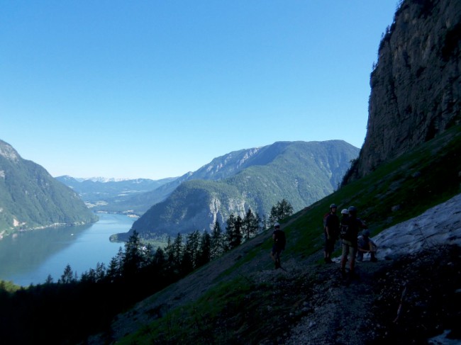 Seewand klettersteig, spodní část, Rakousko, Solná komora, Dachstein, Alpy