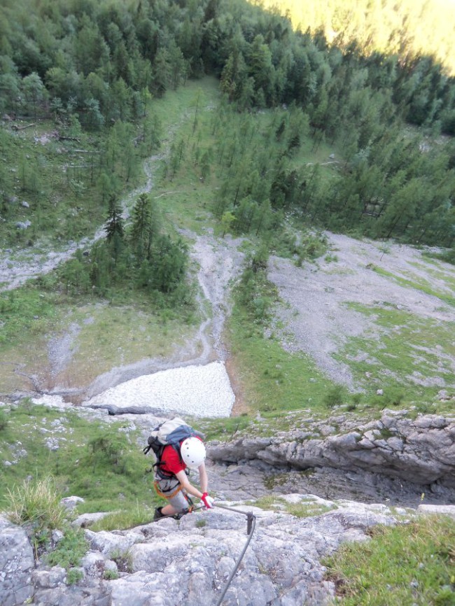 Seewand klettersteig, spodní část, Rakousko, Solná komora, Dachstein, Alpy