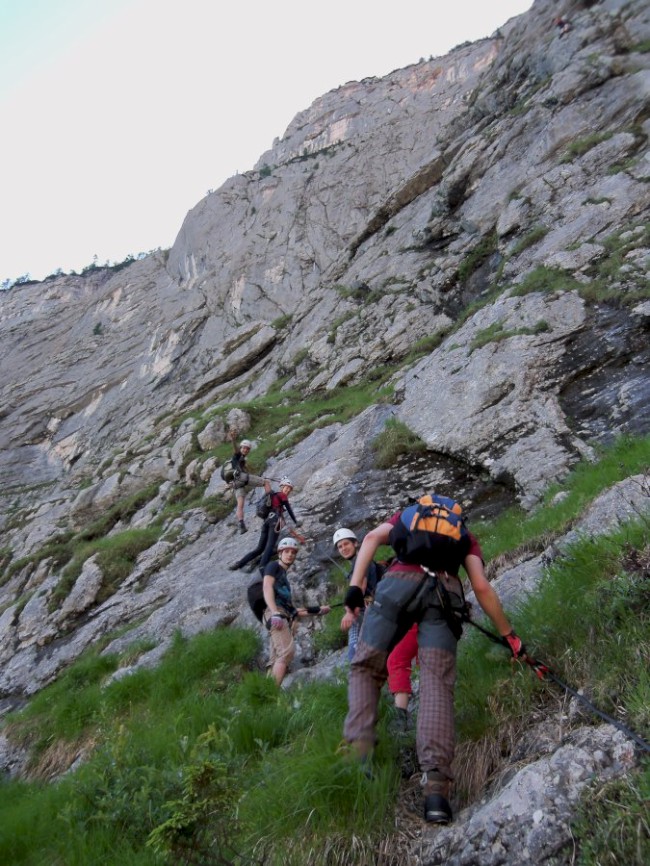 Seewand klettersteig, spodní část, Rakousko, Solná komora, Dachstein, Alpy