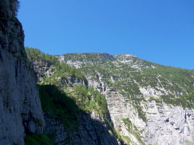 Seewand klettersteig, spodní část, Rakousko, Solná komora, Dachstein, Alpy