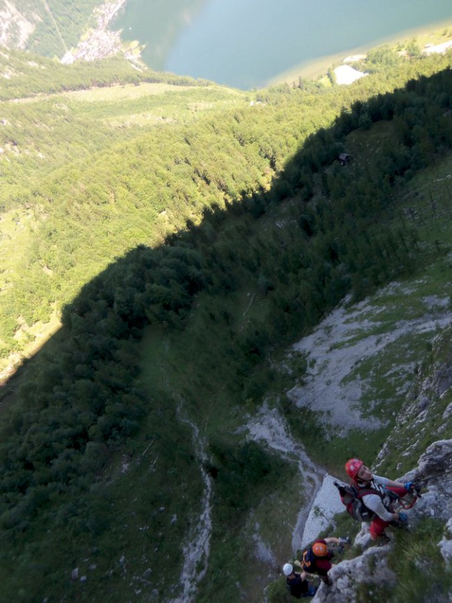 Seewand klettersteig, spodní část, Rakousko, Solná komora, Dachstein, Alpy