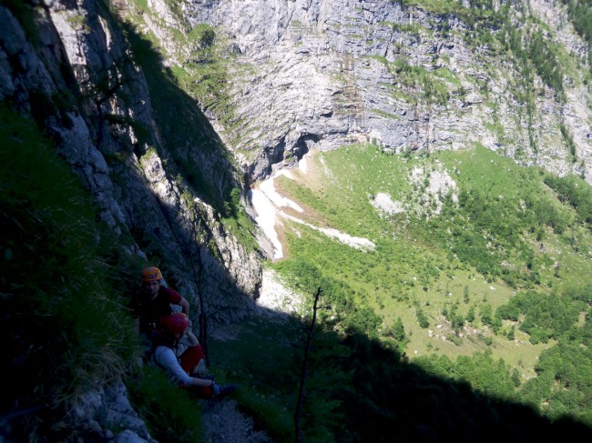 Seewand klettersteig, spodní část, Rakousko, Solná komora, Dachstein, Alpy