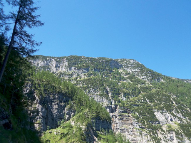 Seewand klettersteig, spodní část, Rakousko, Solná komora, Dachstein, Alpy