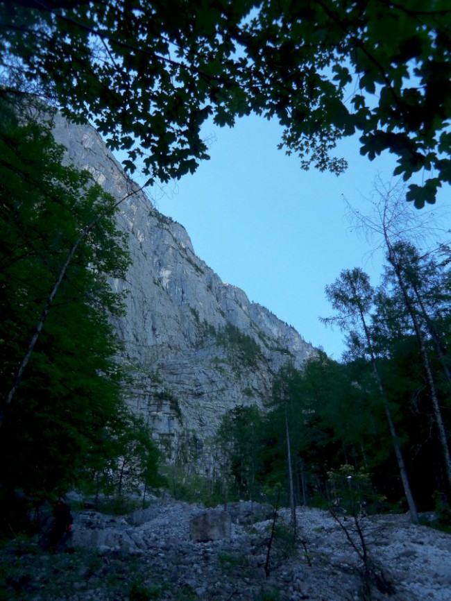 Hallstatské jezero, nástup na Seewand klettersteig, Rakousko, Solná komora, Dachstein, Alpy