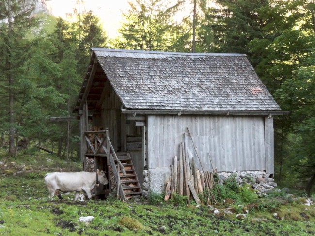 Hallstatské jezero, nástup na Seewand klettersteig, Rakousko, Solná komora, Dachstein, Alpy