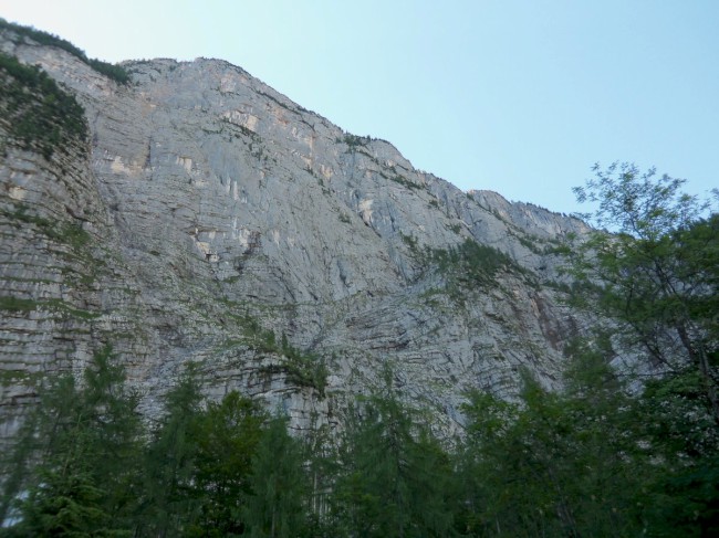 Hallstatské jezero, nástup na Seewand klettersteig, Rakousko, Solná komora, Dachstein, Alpy