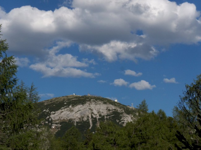 Seewand klettersteig, vrchol Auser Schonbichl 1785m, Rakousko, Solná komora, Dachstein, Alpy