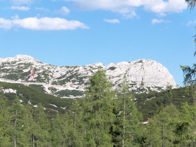Seewand klettersteig, vrchol Auser Schonbichl 1785m, Rakousko, Solná komora, Dachstein, Alpy