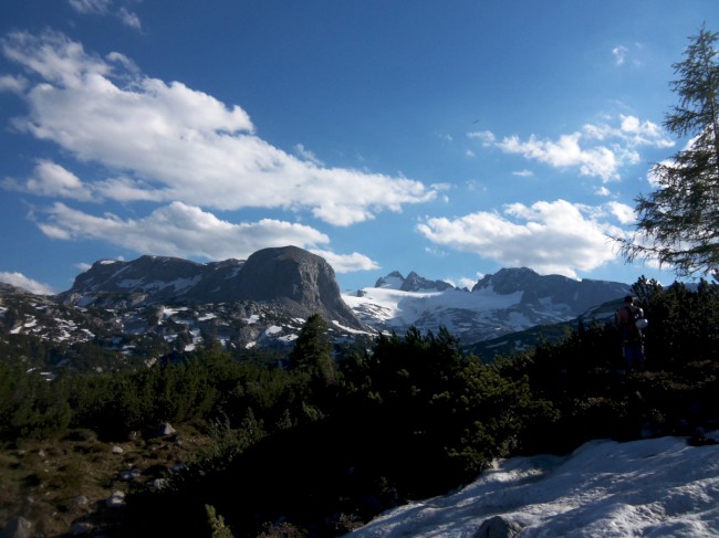 Seewand klettersteig, vrchol Auser Schonbichl 1785m, Rakousko, Solná komora, Dachstein, Alpy
