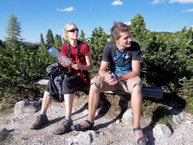 Seewand klettersteig, vrchol Auser Schonbichl 1785m, Rakousko, Solná komora, Dachstein, Alpy
