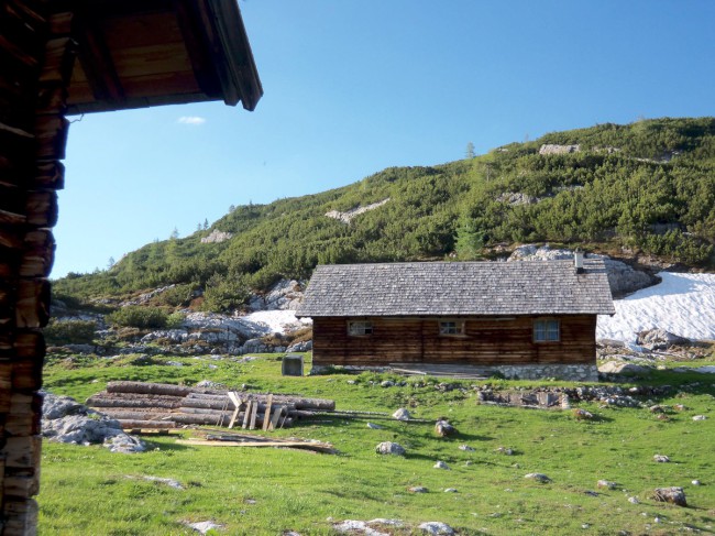 Seewand klettersteig, vrchol Auser Schonbichl 1785m, Rakousko, Solná komora, Dachstein, Alpy