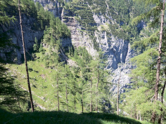 Seewand klettersteig, horní část, Rakousko, Solná komora, Dachstein, Alpy