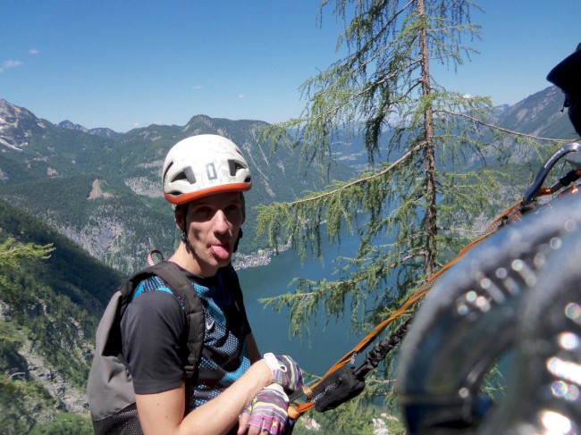 Seewand klettersteig, horní část, Rakousko, Solná komora, Dachstein, Alpy