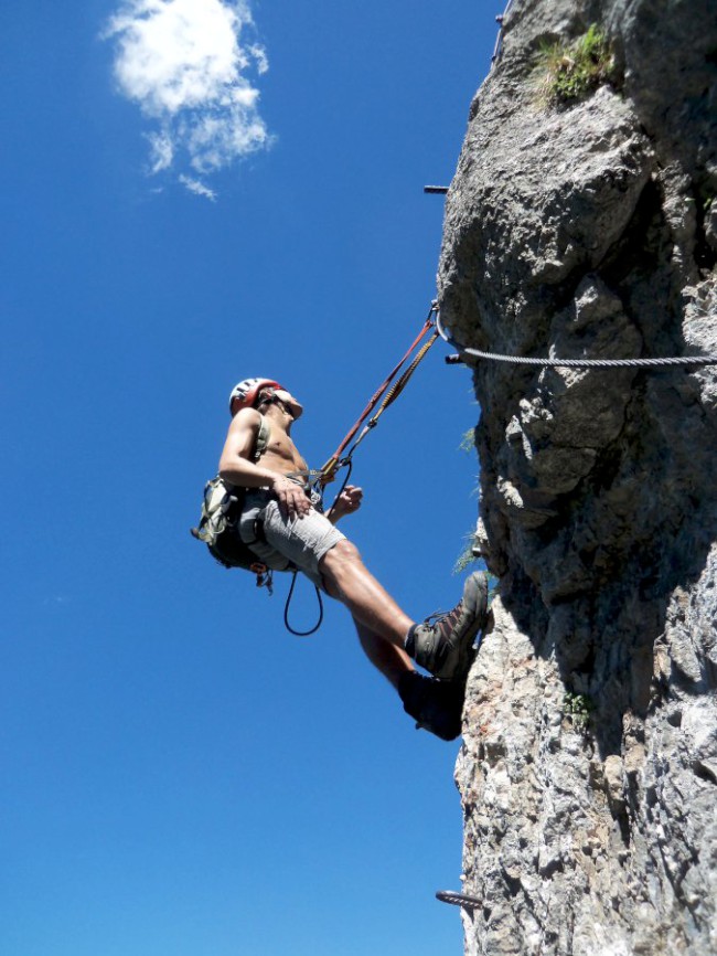 Seewand klettersteig, horní část, Rakousko, Solná komora, Dachstein, Alpy