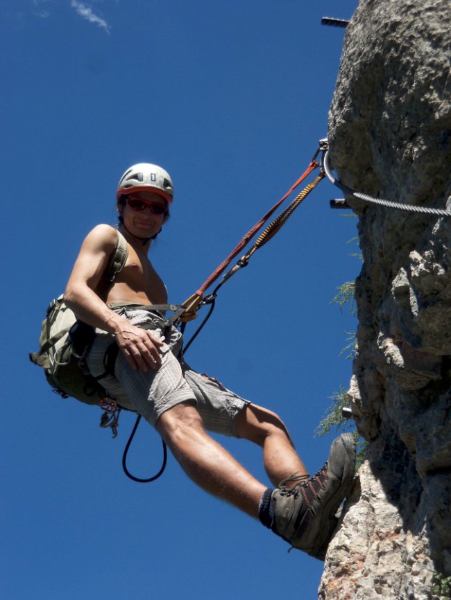 Seewand klettersteig, horní část, Rakousko, Solná komora, Dachstein, Alpy