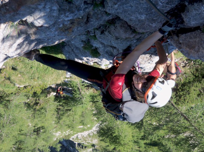 Seewand klettersteig, horní část, Rakousko, Solná komora, Dachstein, Alpy